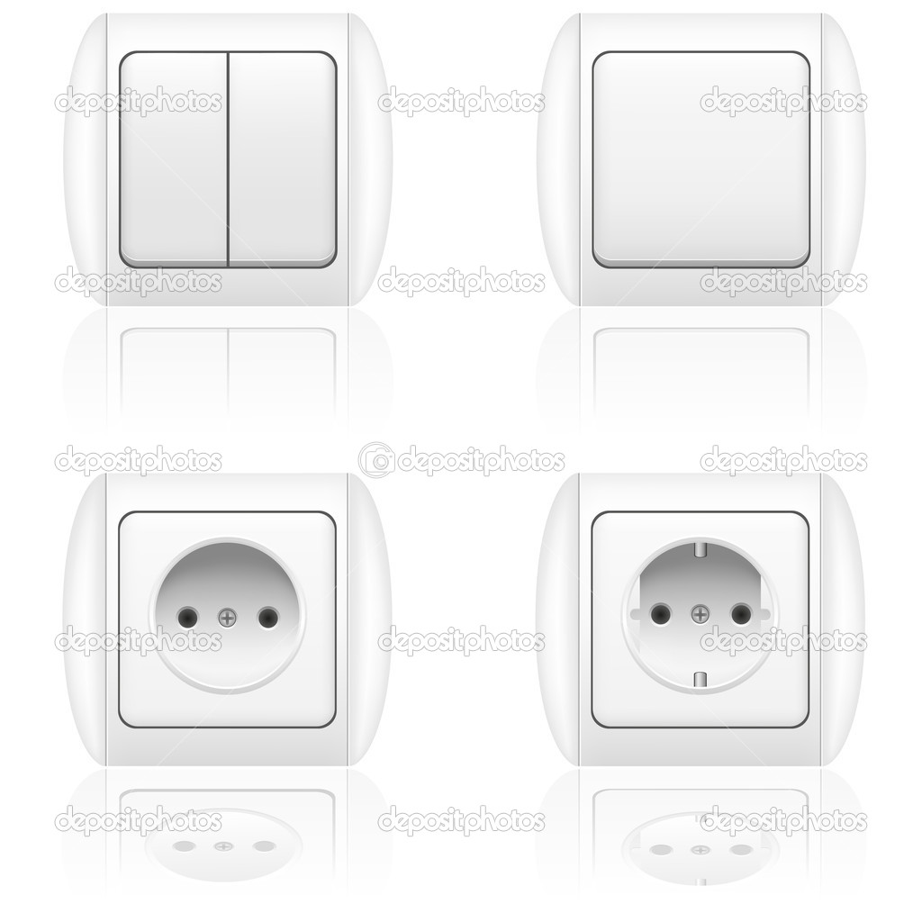 Electric socket and switch illustration