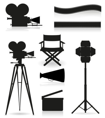set simgeleri siluet sinema sinema ve film vektör Hüseyin