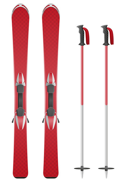 Ski and sticks vector illustration