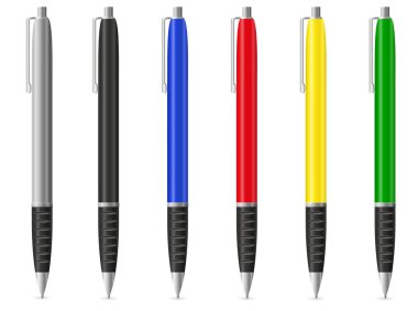 Colour fountain pens vector illustration clipart