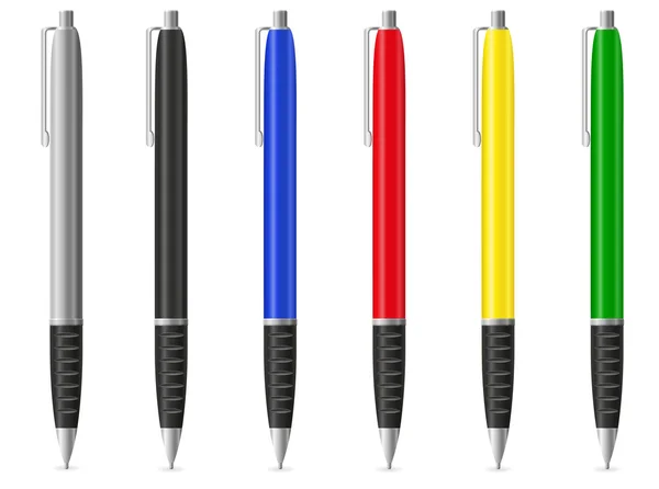 Illustration vectorielle de stylos plume couleur — Image vectorielle