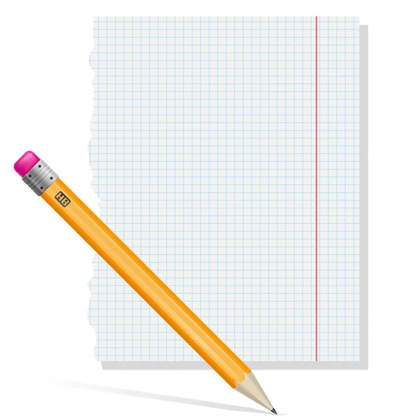 紙と鉛筆のベクター グラフィック — ストックベクタ