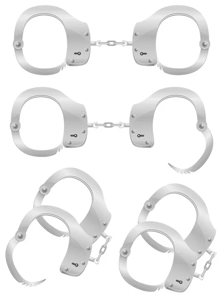 Metal handcuffs for the police vector illustration — Stock Vector