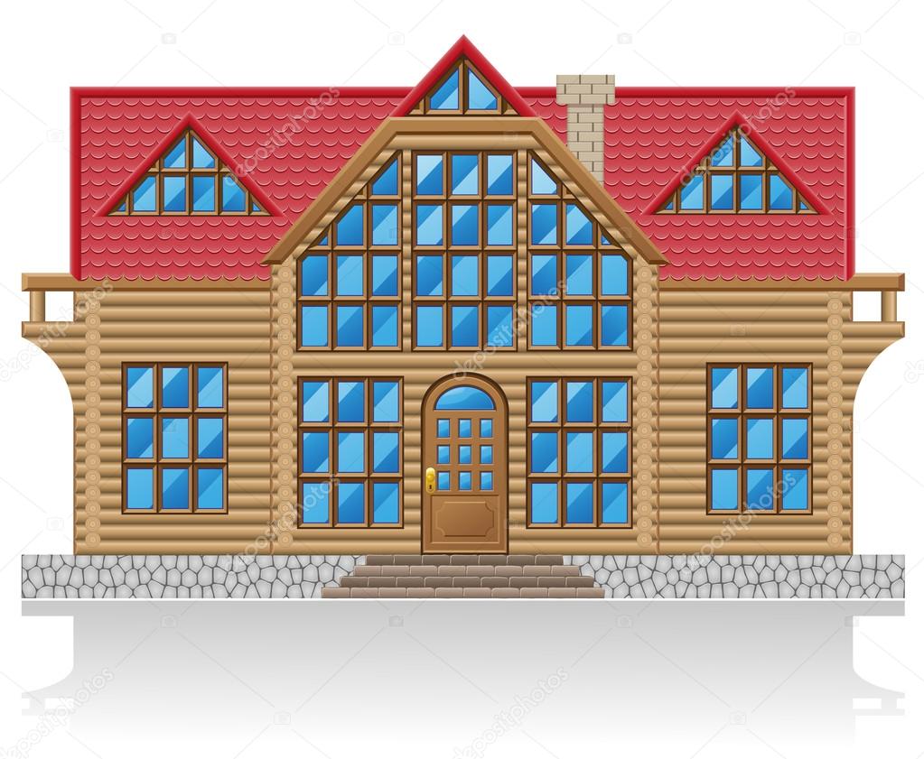 wooden house vector illustration