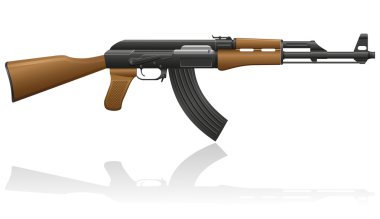 Otomatik makine ak-47 Kalaşnikof vektör çizim