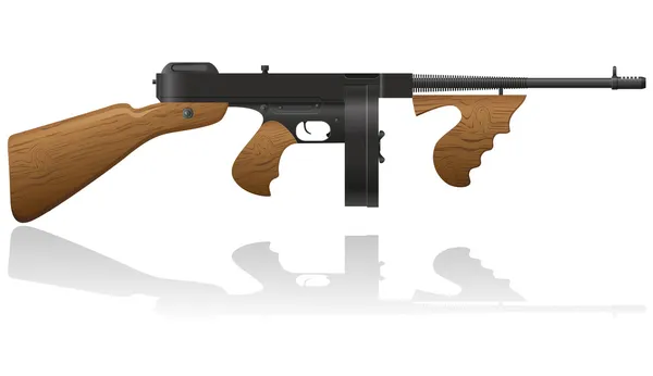 Gangster gun thompson vectorillustratie — Stockvector