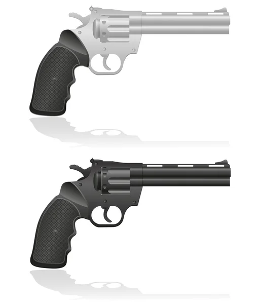 Ezüst és fekete revolverek vektoros illusztráció — Stock Vector