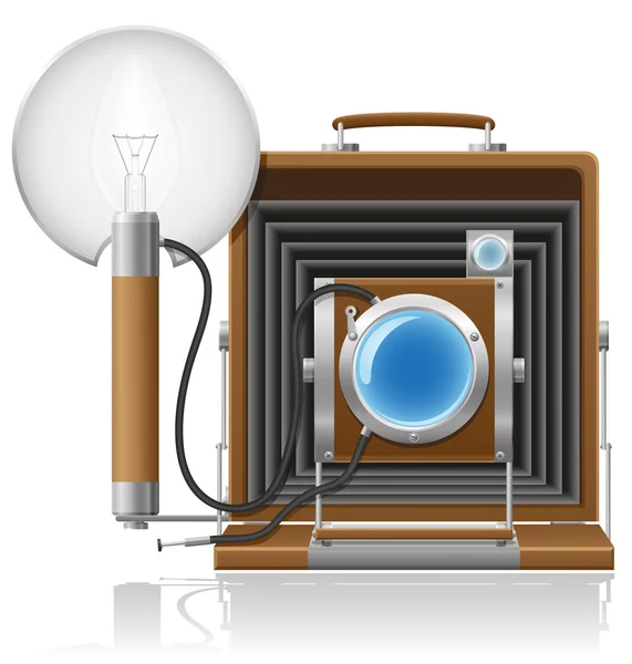 Old camera photo vector illustration — Stock Vector