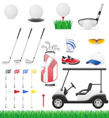 set golf icons vector illustration clipart