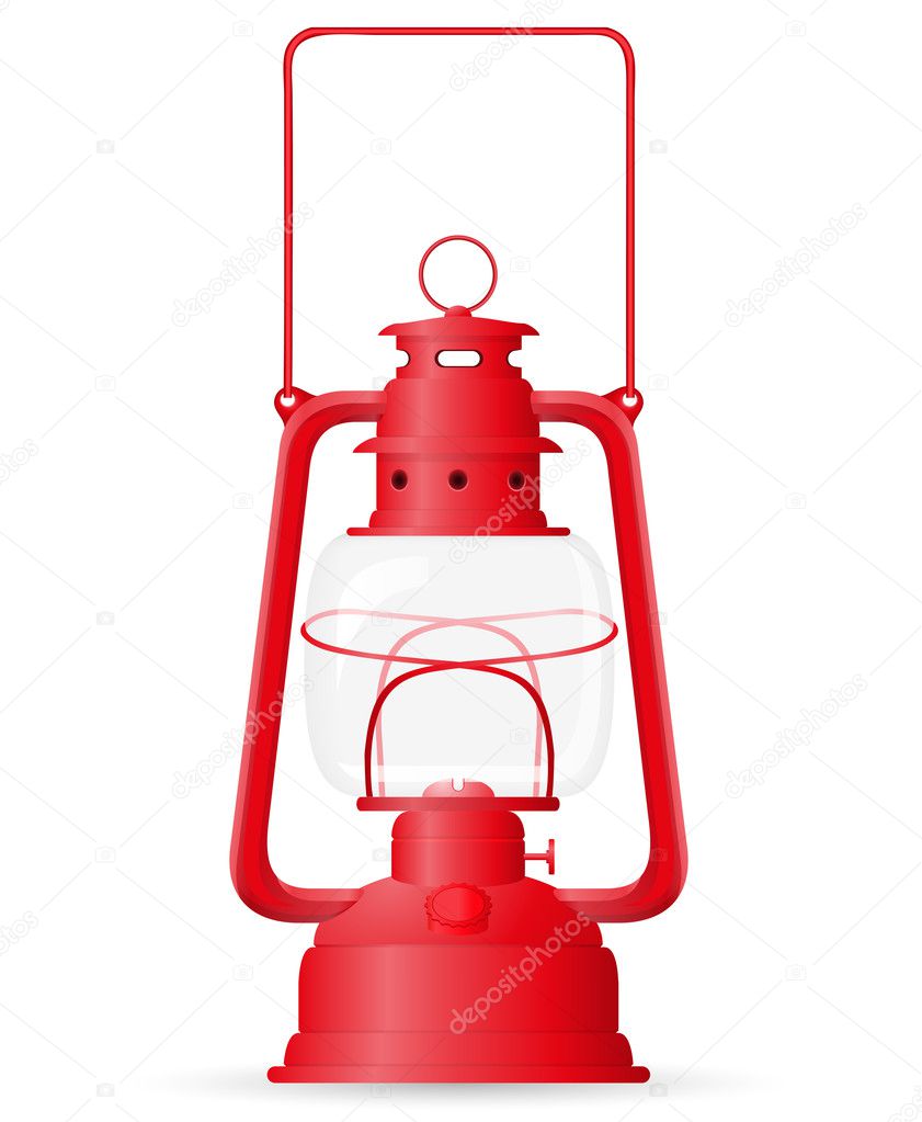 kerosene lamp vector illustration