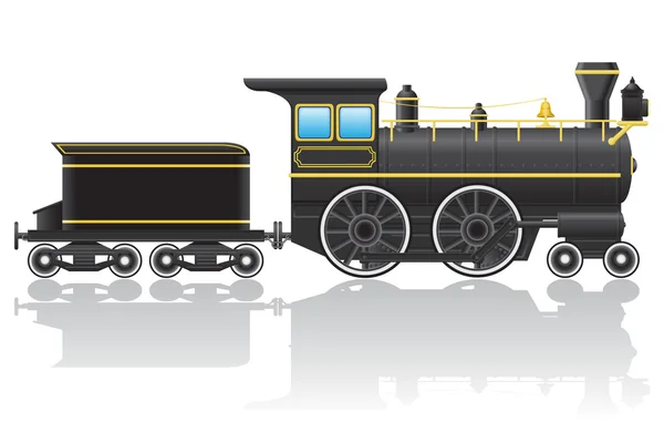 Viejo vector de locomotora retro ilustración — Archivo Imágenes Vectoriales