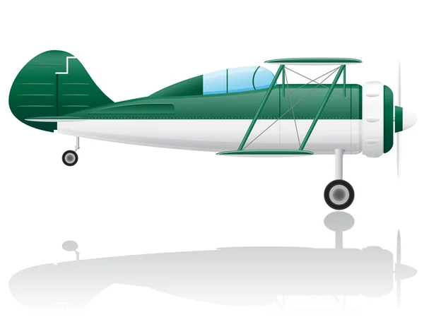 Oude retro vliegtuig vectorillustratie — Stockvector