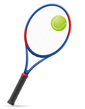 Tenis raket ve top vektör çizim