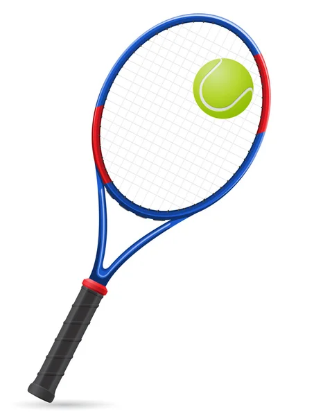 Tenis raket ve top vektör çizim — Stok Vektör