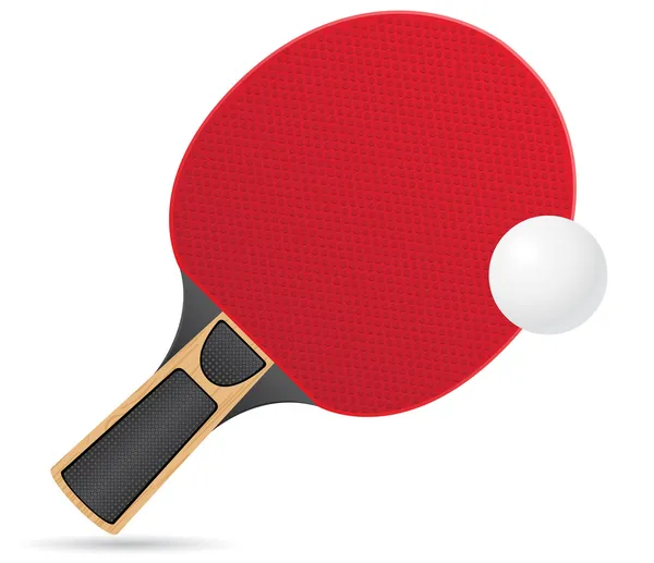 Raqueta y pelota para tenis de mesa ping pong vector ilustración — Vector de stock