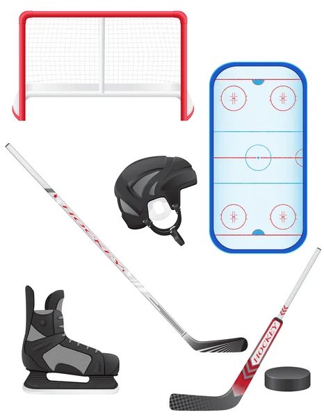 Set of hockey equipment vector illustration — Stock Vector