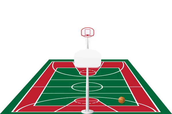Векторная иллюстрация баскетбольной площадки — стоковый вектор