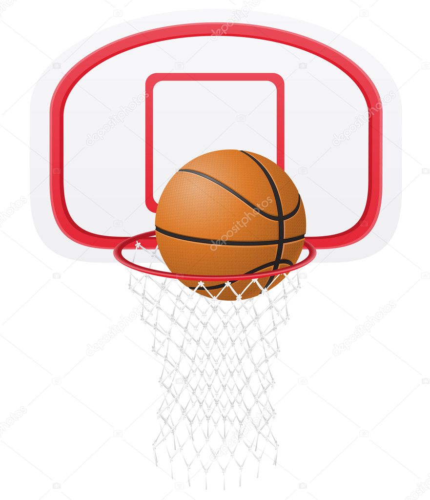 basketball basket and ball vector illustration