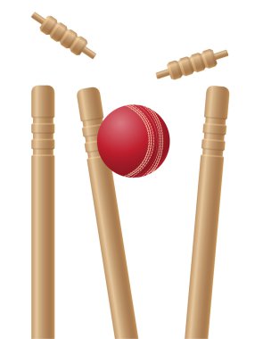 criket wickets and ball vector illustration clipart