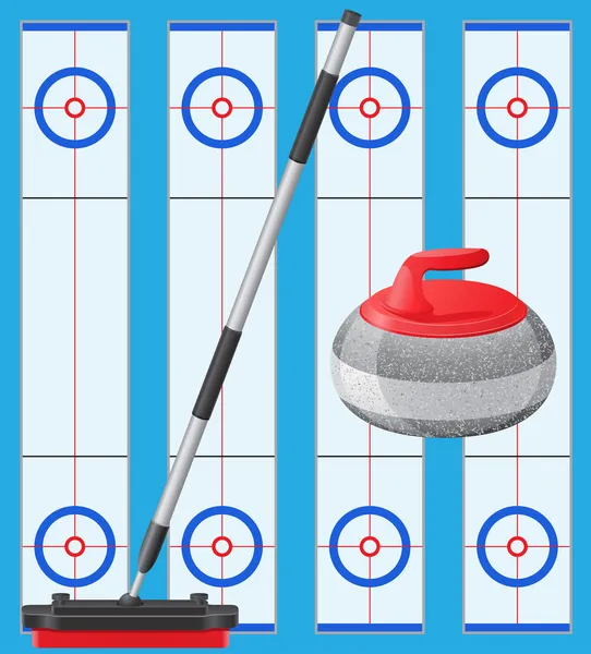 Curling Spor oyunu — Stok Vektör