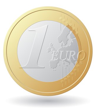 bir euro sikke vektör çizim