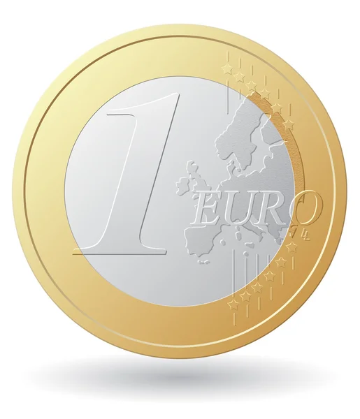 Εικονογράφηση φορέας κέρμα του ενός ευρώ — Διανυσματικό Αρχείο