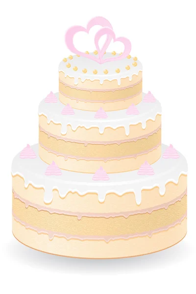 Pastel de boda vector ilustración — Archivo Imágenes Vectoriales