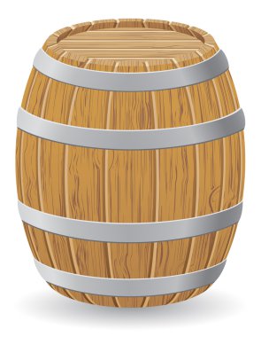 wooden barrel vector illustration clipart
