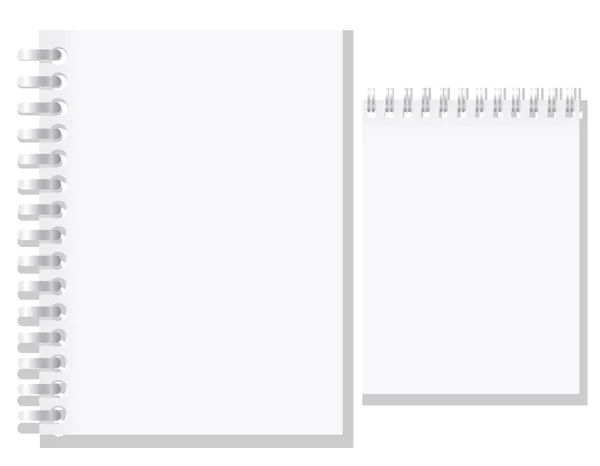 Serie di bianco illustrazione vettoriale notebook bianco — Vettoriale Stock