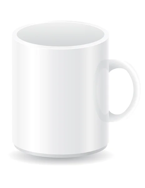 Blanco taza en blanco vector ilustración — Vector de stock