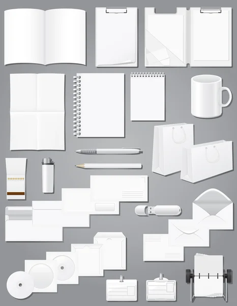 Set icons white blank samples for corporate identity design vect — Stock Illustration Set icons white blank samples for corporate identity design vect Stock Vector