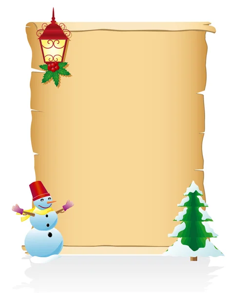 Vintage christmas blank scroll vektor illustration — Stockvektor