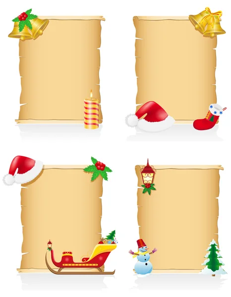 Jeu vintage Noël blanc défilement vectoriel illustration — Image vectorielle