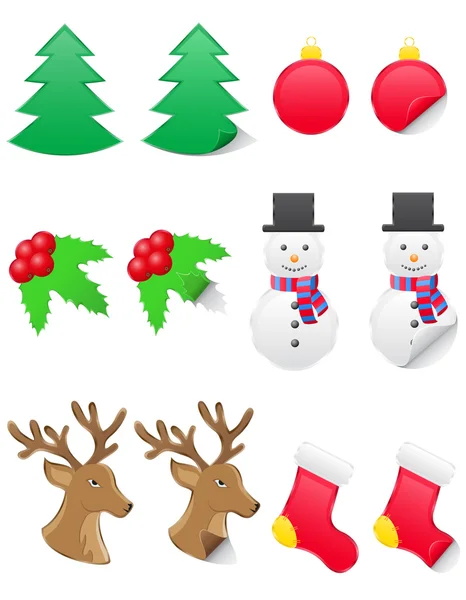 Étiquettes icônes pour Noël et illustration vectorielle nouvelle année — Image vectorielle