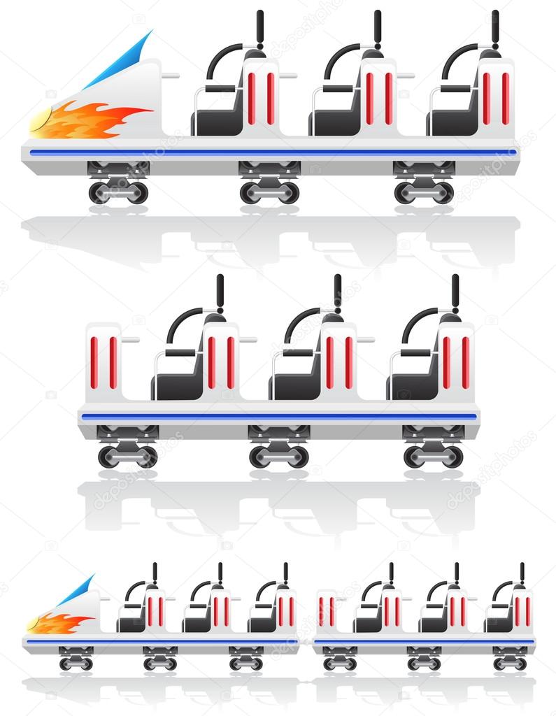 trailers for roller coasters vector illustration