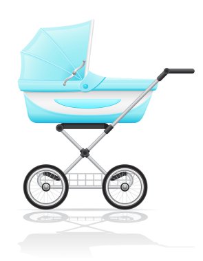 babys perambulator mavi vektör çizim
