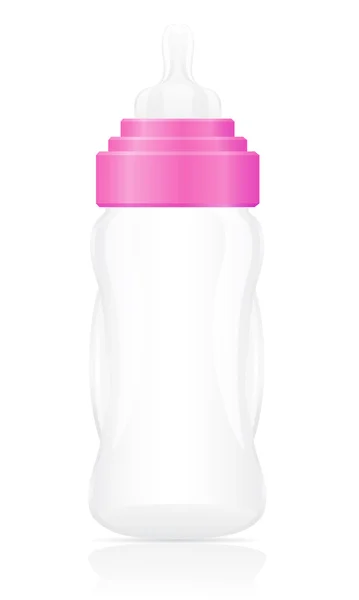 Baby bottle pink vector illustration — Stock Vector