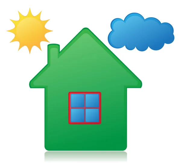 House sun and cloud concept vector illustration — Stock Vector