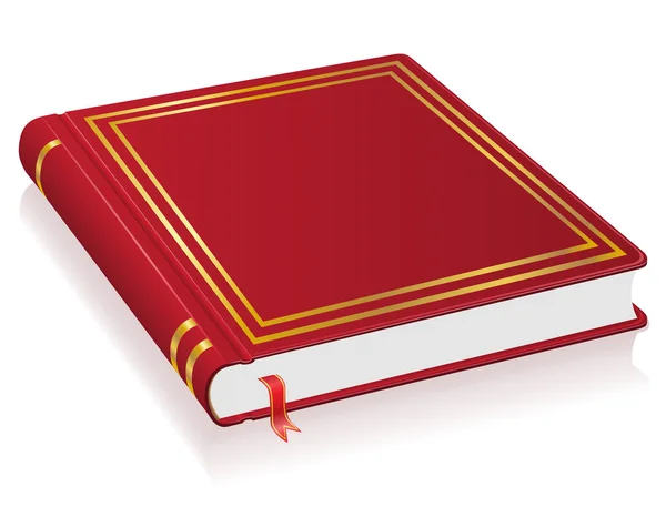 Livro vermelho com marcador ilustração vetorial — Vetor de Stock