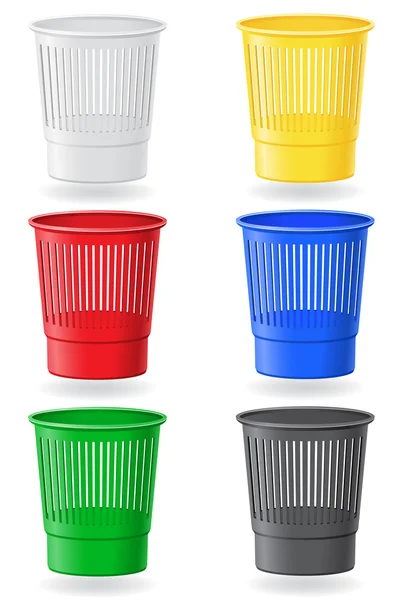 ゴミ箱の色のベクトル図 — ストックベクタ