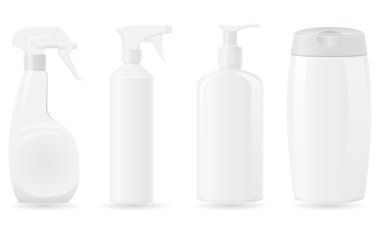 plastik şişe vektör çizim Icons set