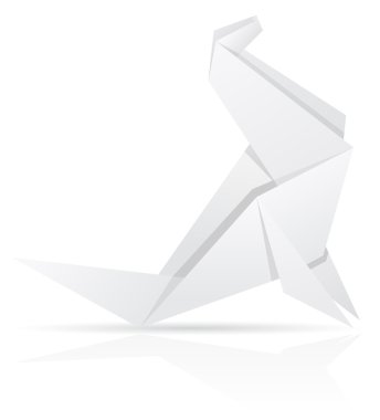 Origami kağıt deniz buzağı vektör çizim