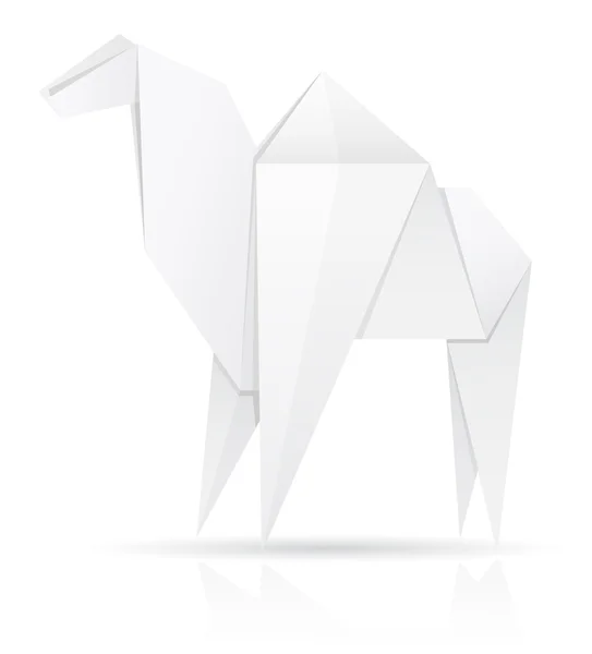 Origami carta cammello vettore illustrazione — Vettoriale Stock