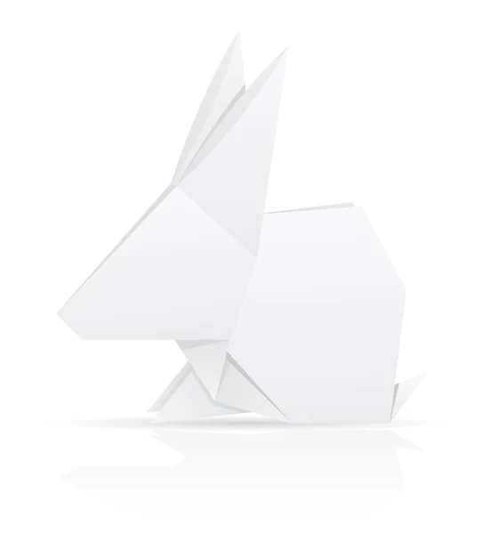 Origami carta coniglio vettore illustrazione — Vettoriale Stock