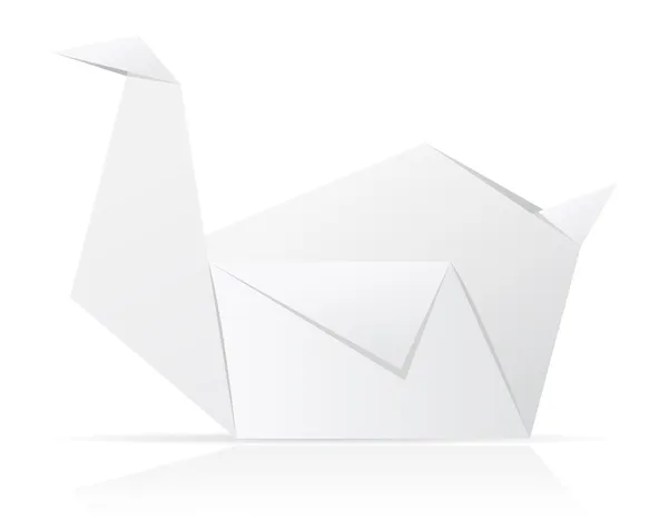 Origami paper swan vector illustration — Stock Vector