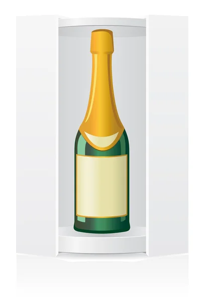 Scatola di imballaggio per illustrazione vettoriale bottiglia — Vettoriale Stock