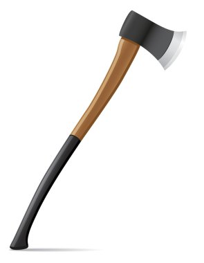 tool axe with wooden handle vector illustration clipart