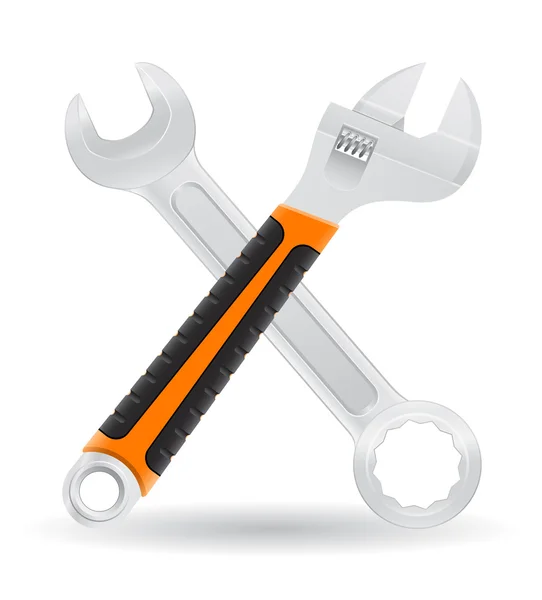 Tools spanner and screw wrench icons vector illustration — Stock Vector