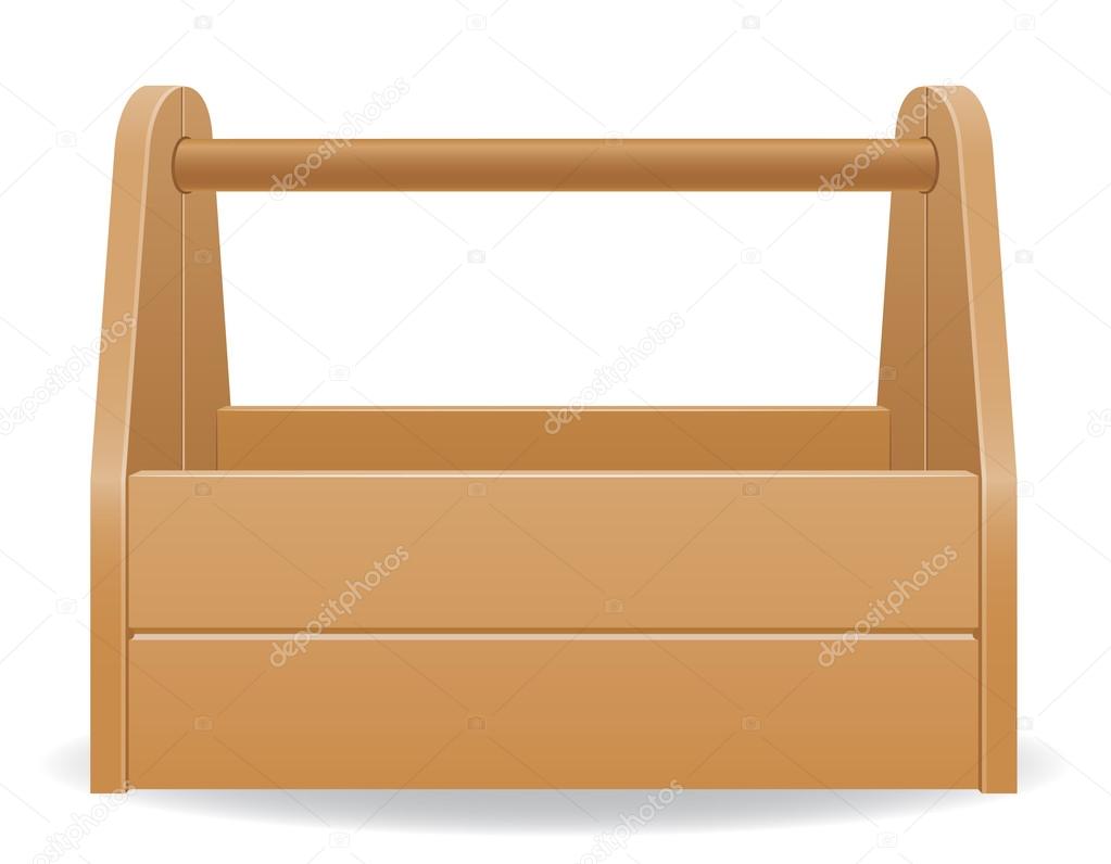 wooden tool box vector illustration