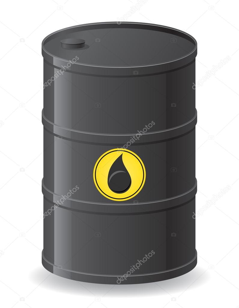 black barrel for oil vector illustration